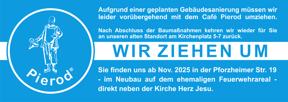 Wir ziehen um! Umzugsbanner Pierod 2025